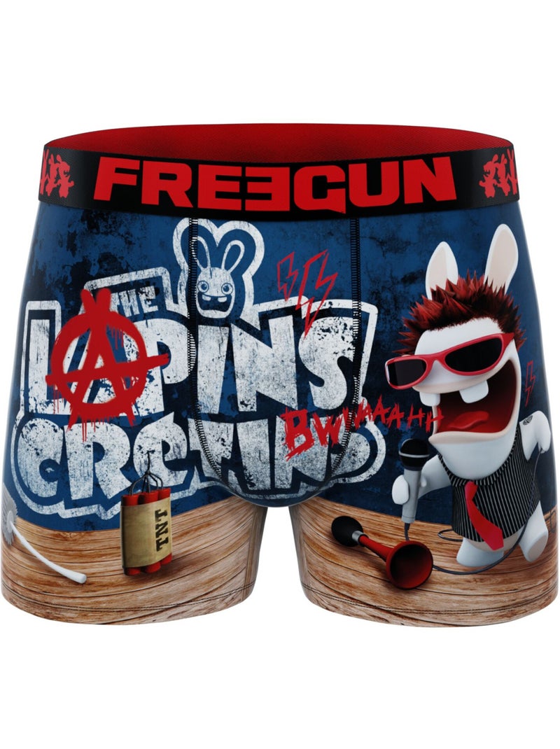 Lot de 4 boxers homme lapins crétins freegun Bleu - Kiabi