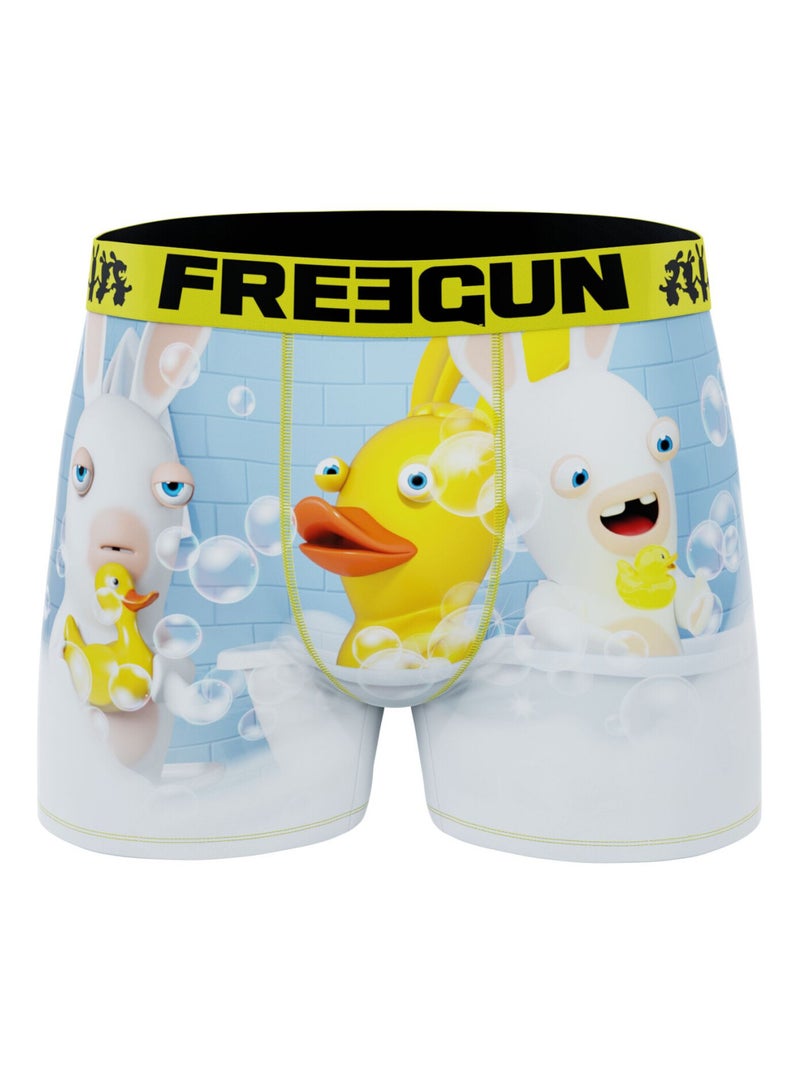 Lot de 4 boxers homme Lapins Crétins Freegun Noir Blanc - Kiabi