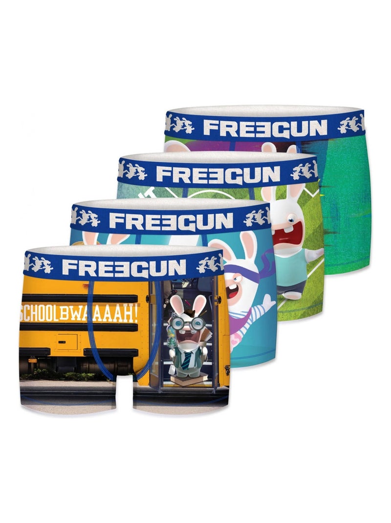 Lot de 4 Boxers homme Lapins Crétins Freegun Vert - Kiabi