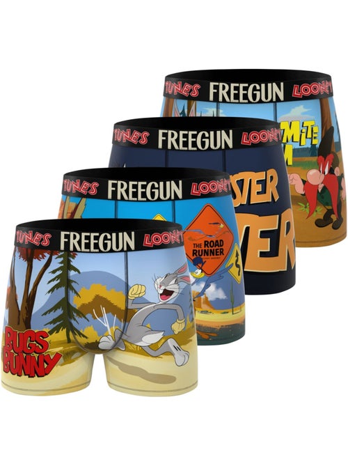 Lot de 4 boxers homme looney tunes freegun - Kiabi