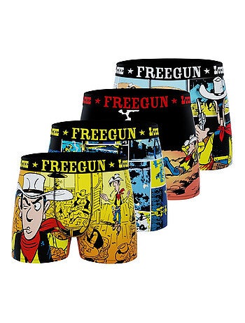 Lot de 4 boxers homme Lucky Luke Freegun