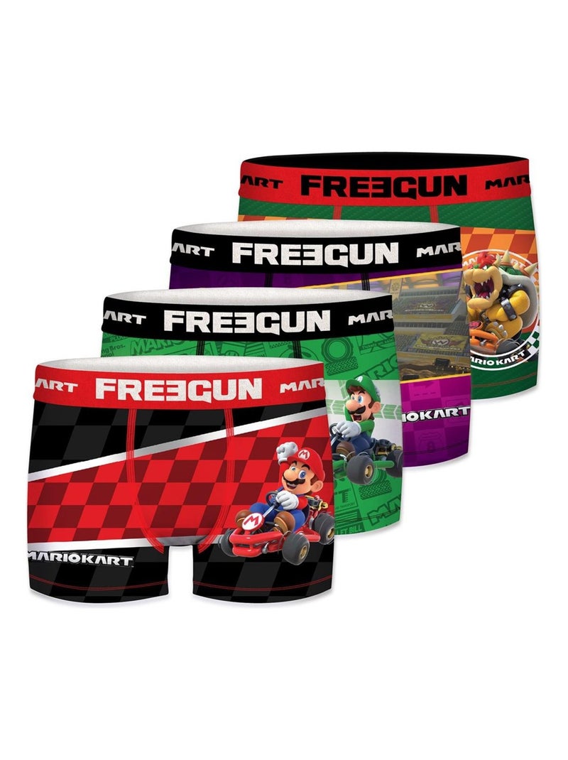 Lot de 4 Boxers Homme Mario Kart Freegun Rouge - Kiabi