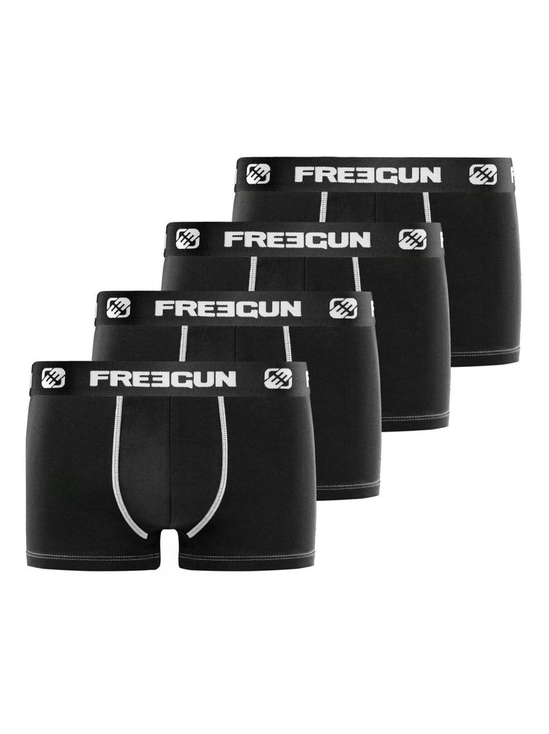 Lot de 4 Boxers homme microfibre Freegun Noir - Kiabi