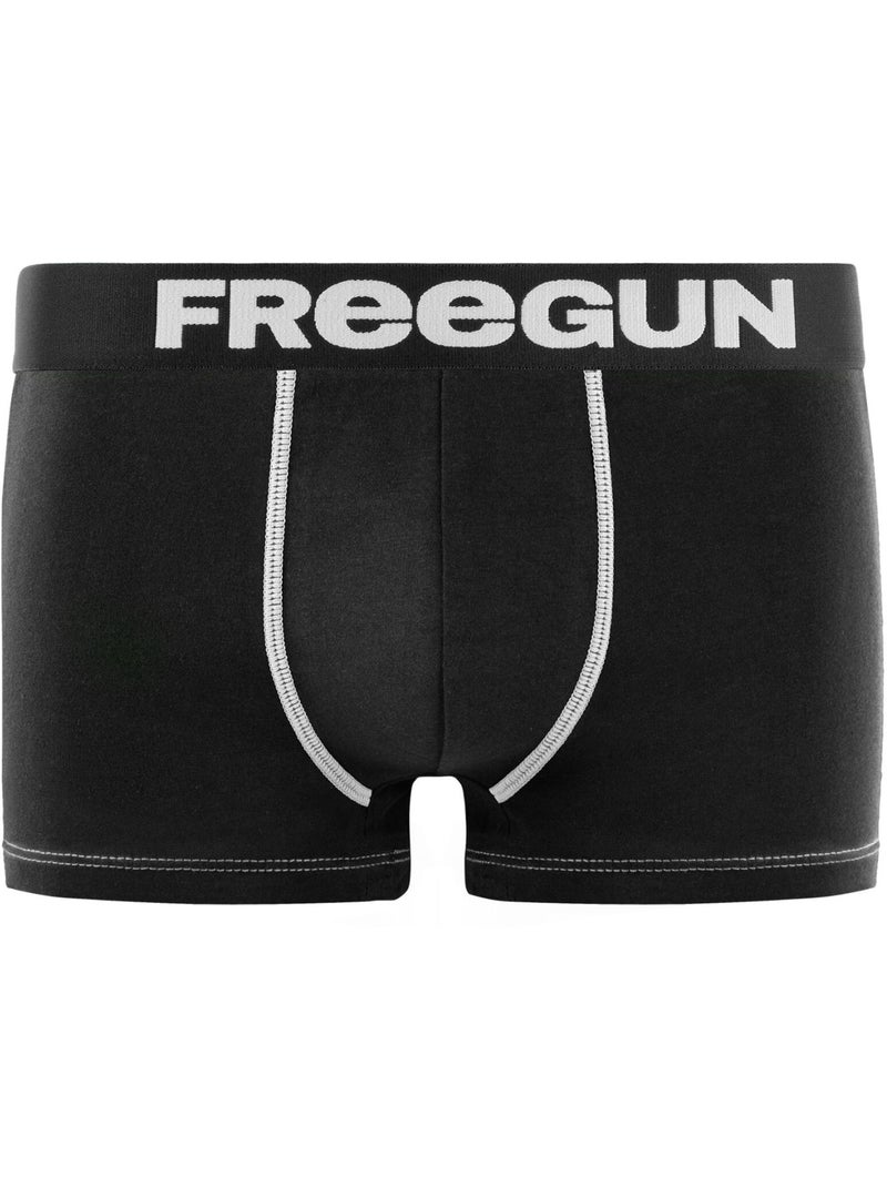 Lot de 4 Boxers homme microfibre Freegun Noir Blanc - Kiabi