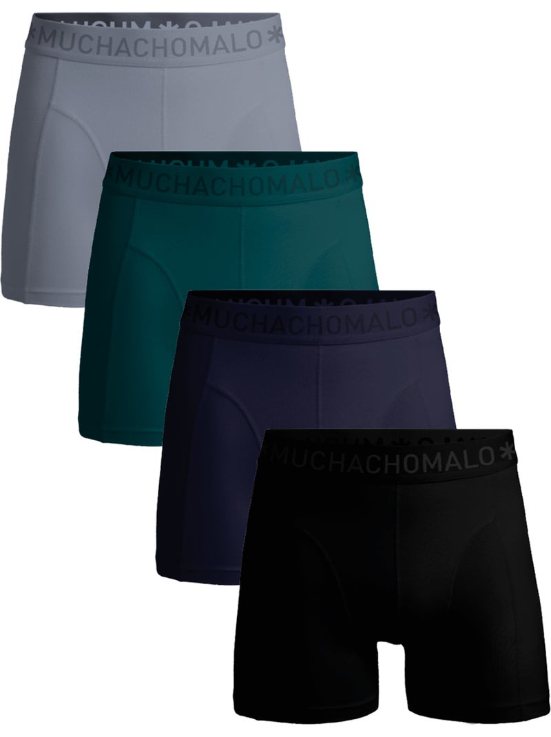 Lot de 4 boxers homme Muchachomalo Noir Vert Bleu - Kiabi