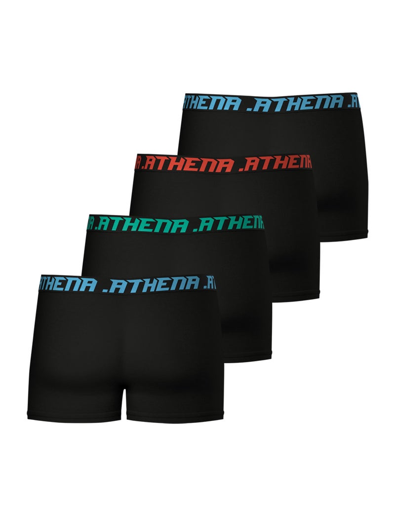 Lot de 4 boxers homme My Petit Prix Athena Noir Noir - Kiabi