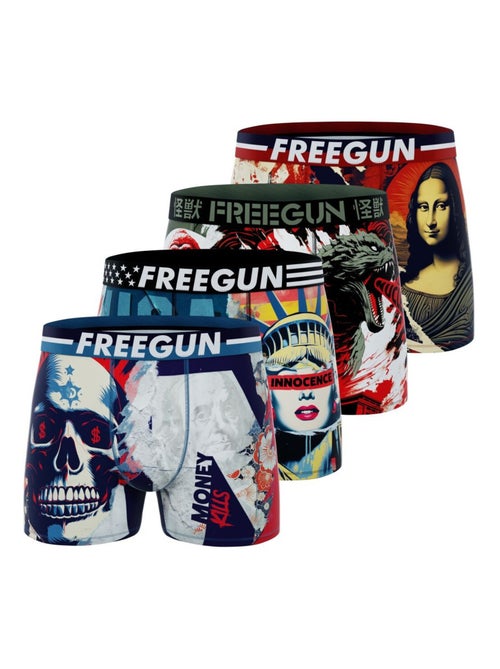 Lot de 4 boxers homme Pop Art Style  Freegun - Kiabi
