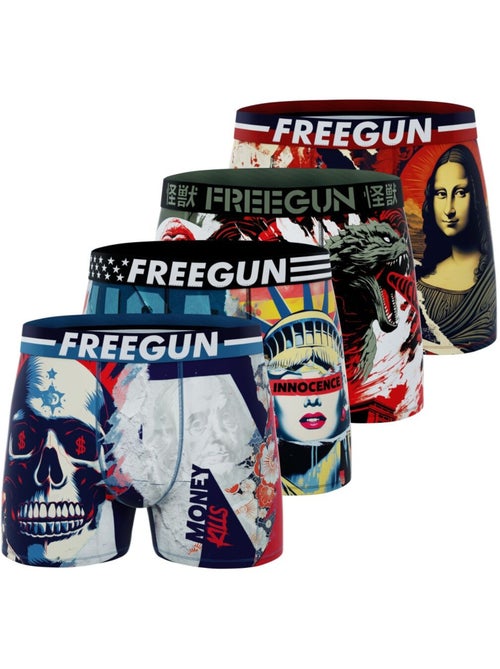 Lot de 4 boxers homme Pop Art Style  Freegun - Kiabi