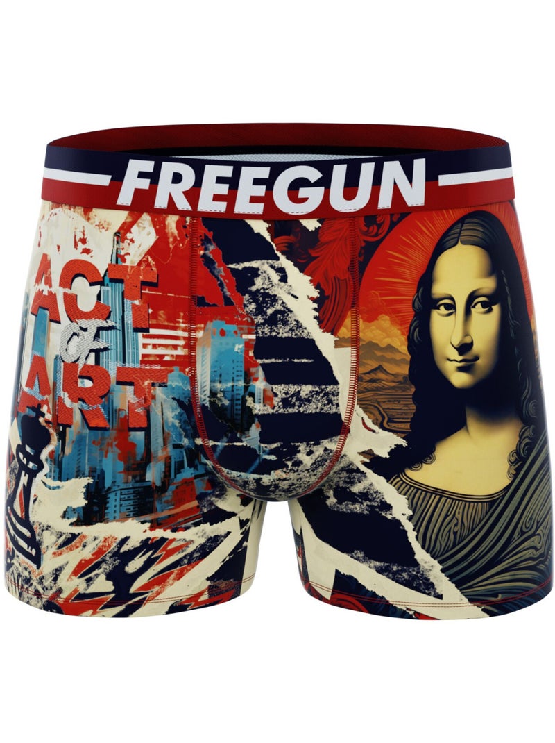 Lot de 4 boxers homme Pop Art Style  Freegun Rouge - Kiabi