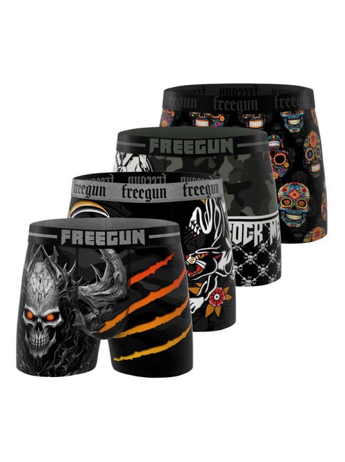 Lot de 4 boxers homme Rock Da Summer  Freegun - Kiabi