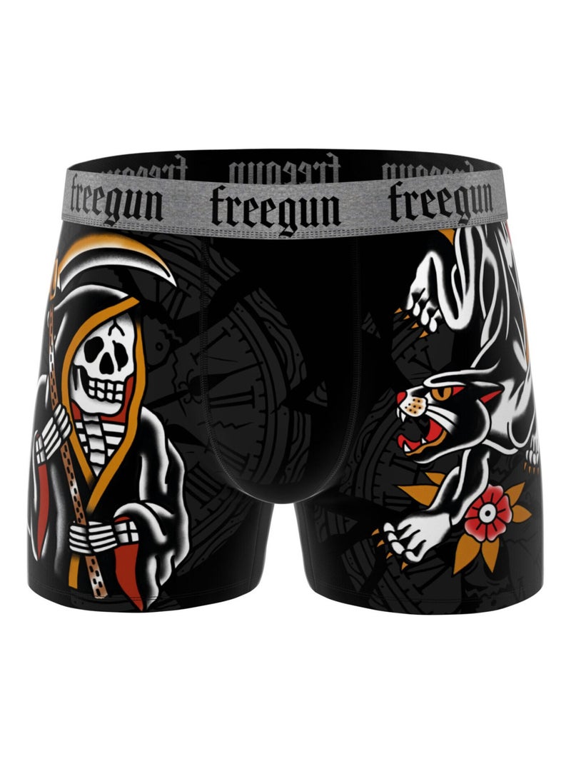Lot de 4 boxers homme Rock Da Summer  Freegun Noir - Kiabi