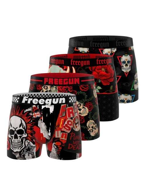 Lot de 4 boxers homme Rock Da Summer  Freegun - Kiabi