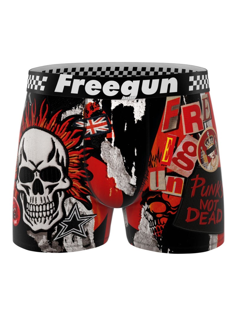 Lot de 4 boxers homme Rock Da Summer  Freegun Noir Rouge - Kiabi