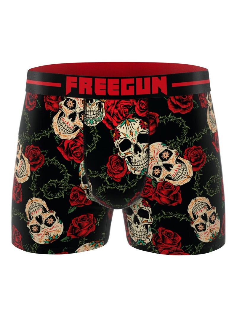 Lot de 4 boxers homme Rock Da Summer  Freegun Noir Rouge - Kiabi
