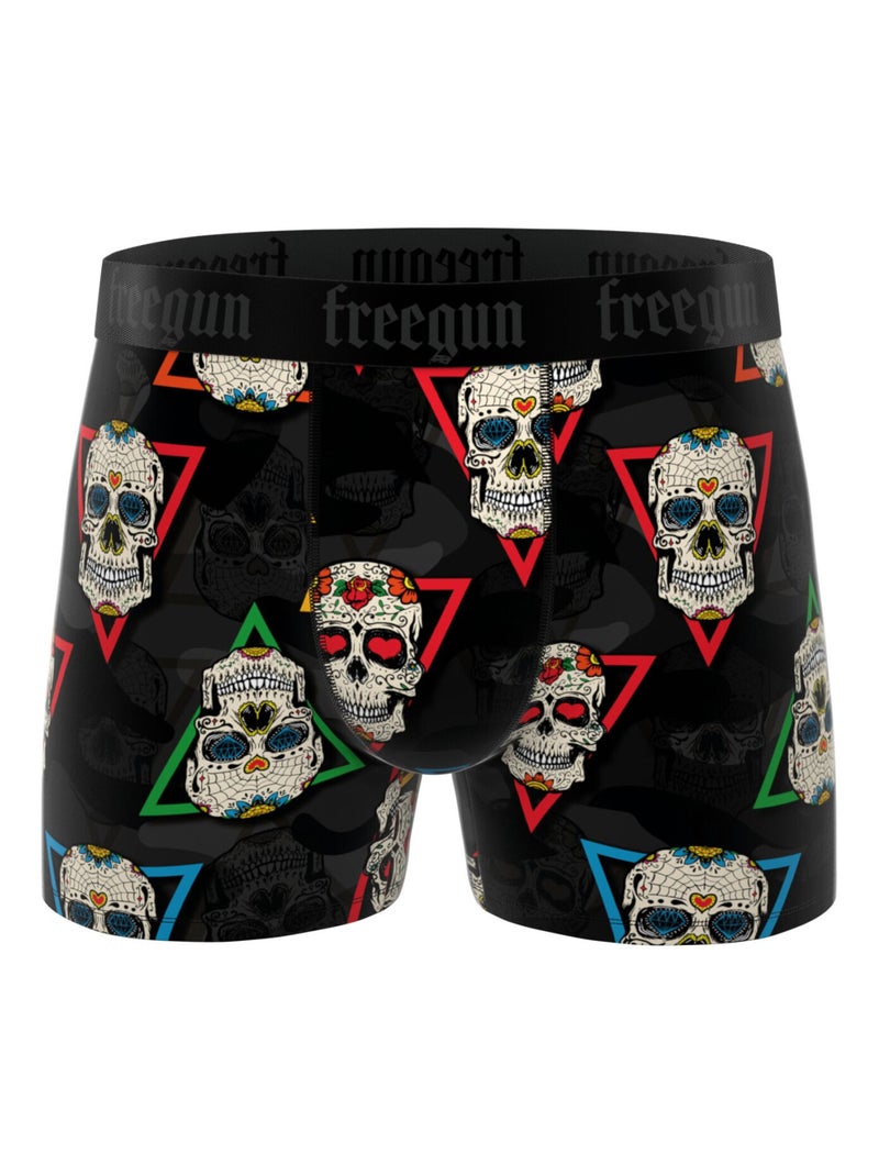 Lot de 4 boxers homme Rock Da Summer  Freegun Noir Rouge - Kiabi