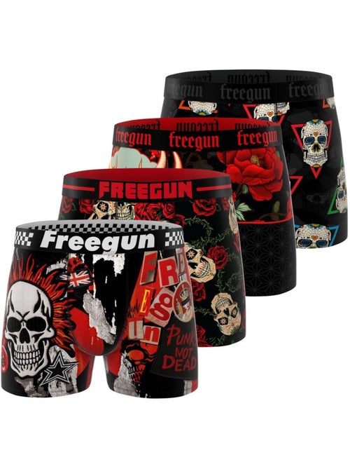 Lot de 4 boxers homme Rock Da Summer  Freegun - Kiabi