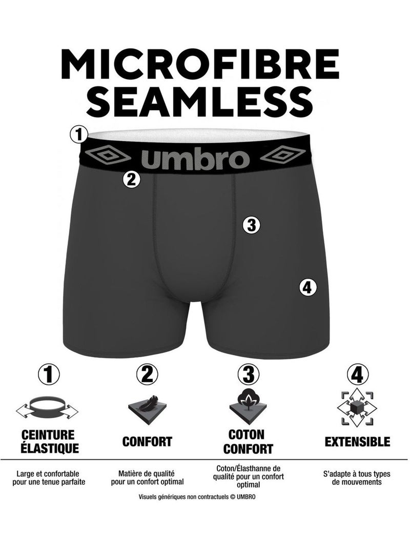 Lot de 4 boxers homme sans couture seamless umbro Vert kaki - Kiabi