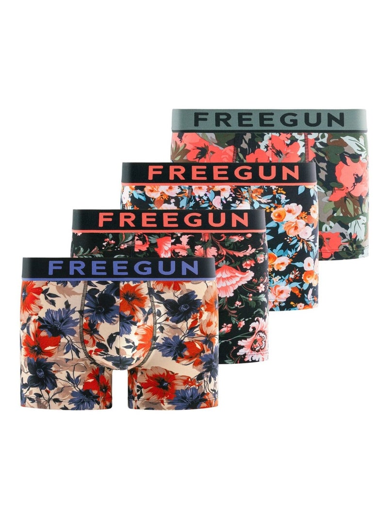 Lot de 4 boxers homme Sergio Freegun Noir - Kiabi