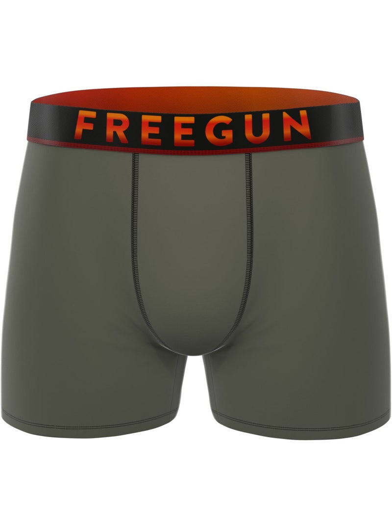 Lot de 4 boxers homme signature dave coolin freegun Vert kaki - Kiabi