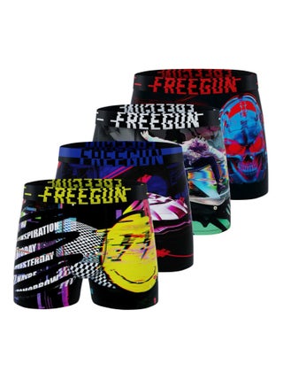 Lot de 4 boxers homme Tech Glitchy Freegun
