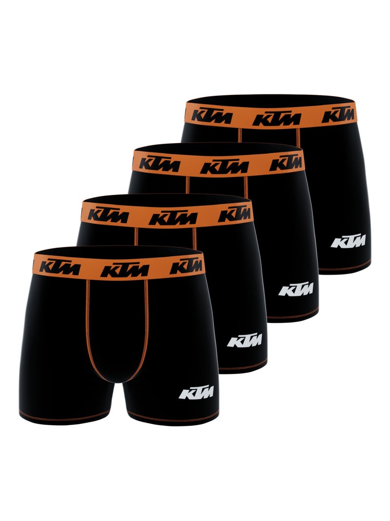 Lot de 4 boxers homme Uni Ktm Noir Orange clair - Kiabi