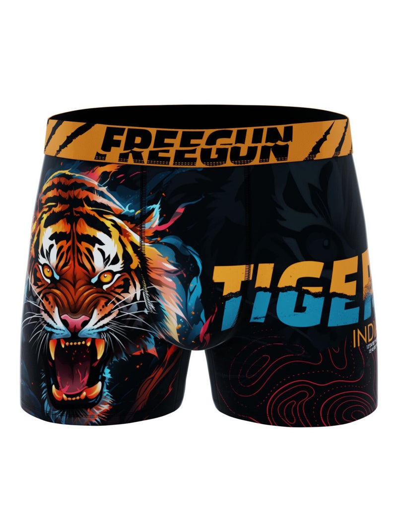 Lot de 4 boxers homme Wild Animals  Freegun Orange - Kiabi