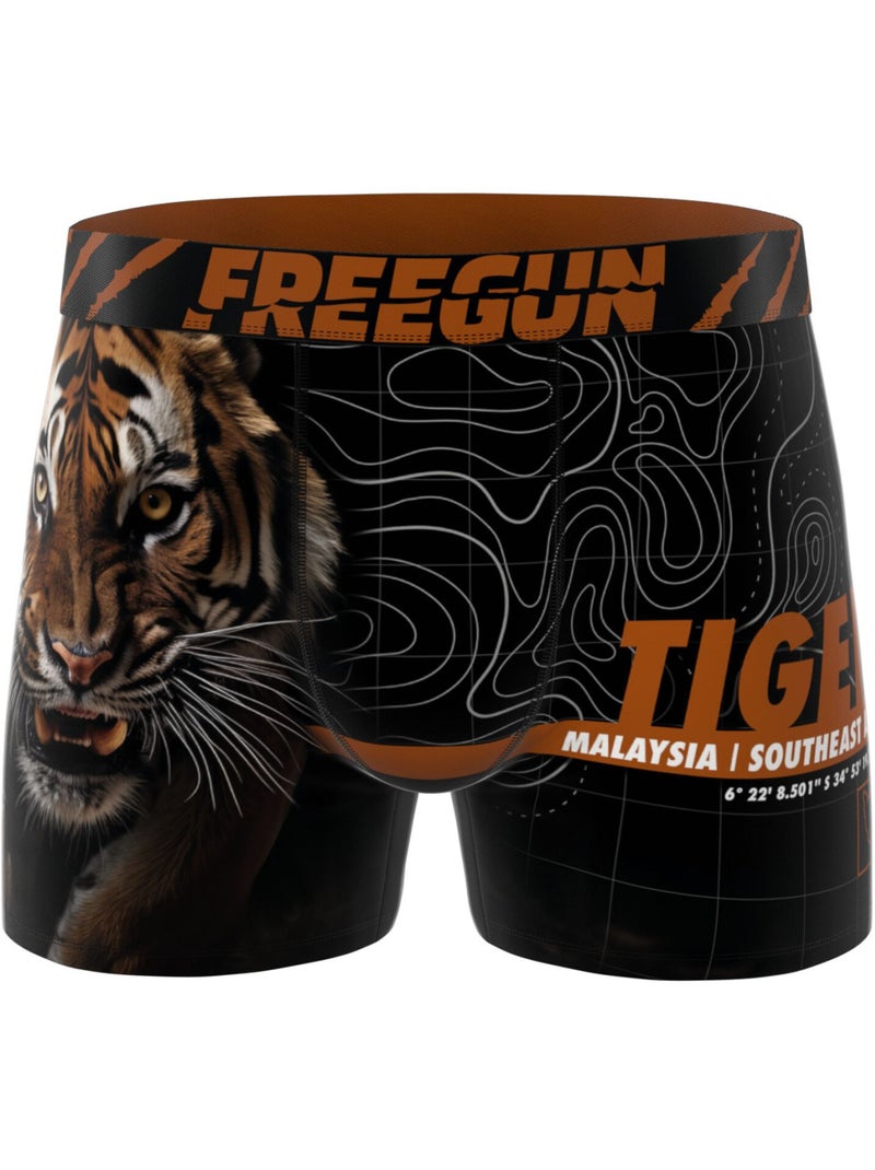 Lot de 4 boxers homme Wild Life Freegun Noir - Kiabi