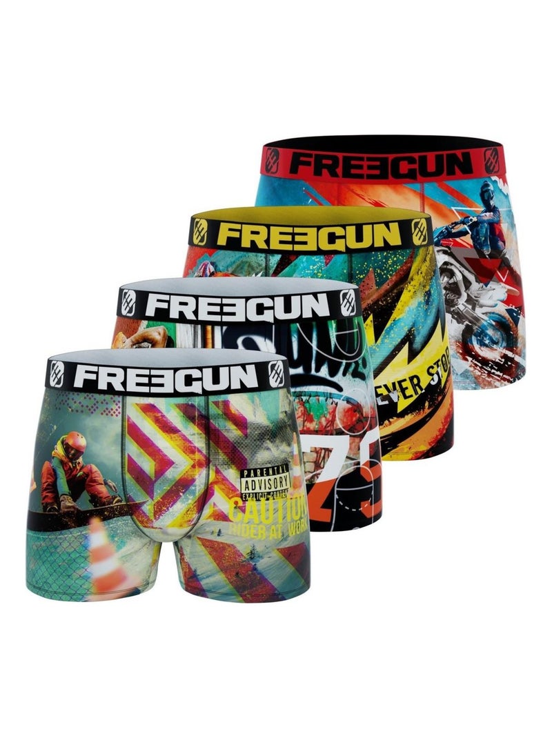 Lot de 4 Boxers homme Winter Sport Freegun Bleu - Kiabi