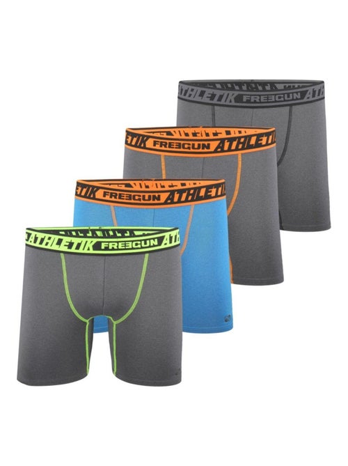 Lot de 4 Boxers longs homme chiné Aktiv Sport Freegun - Kiabi