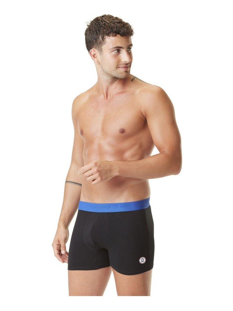 Lot de 4 Boxers Serge Blanco coton homme Hype Serge Blanco Noir - Kiabi
