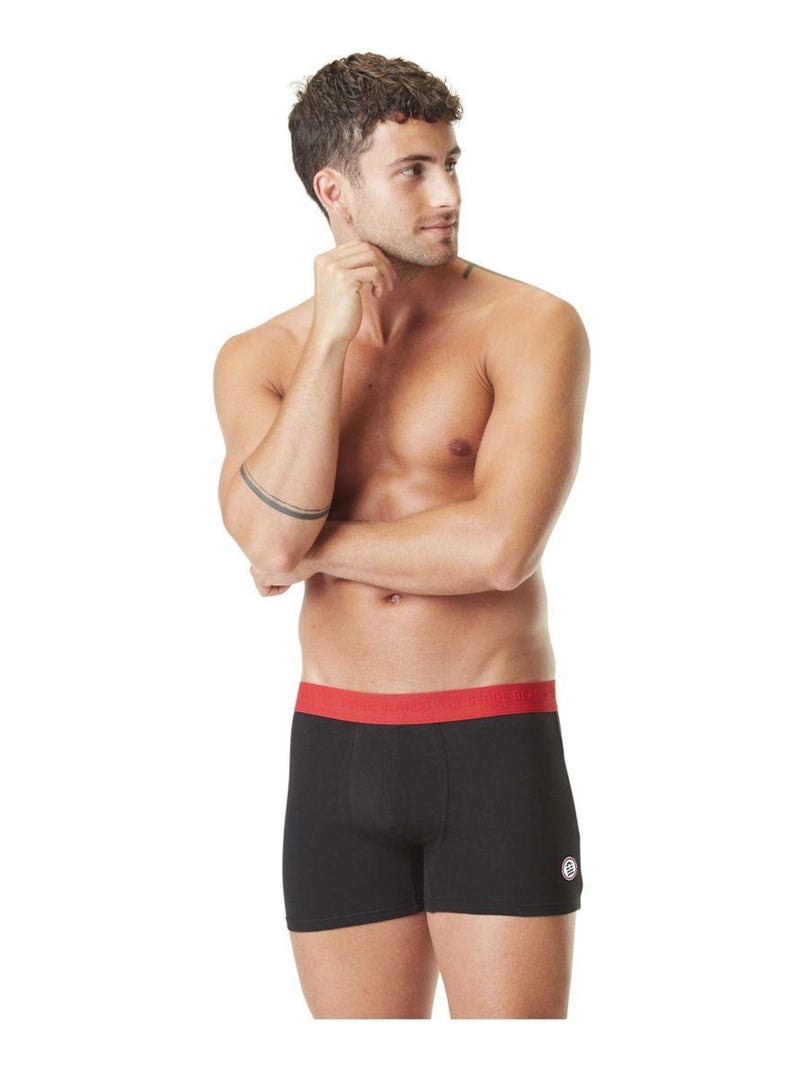 Lot de 4 Boxers Serge Blanco coton homme Hype Serge Blanco Noir - Kiabi