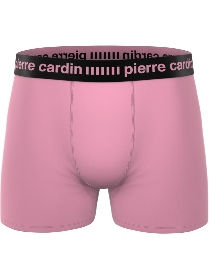 Lot de 4 boxers soft touch homme colorés modèle karl pierre cardin Rose - Kiabi