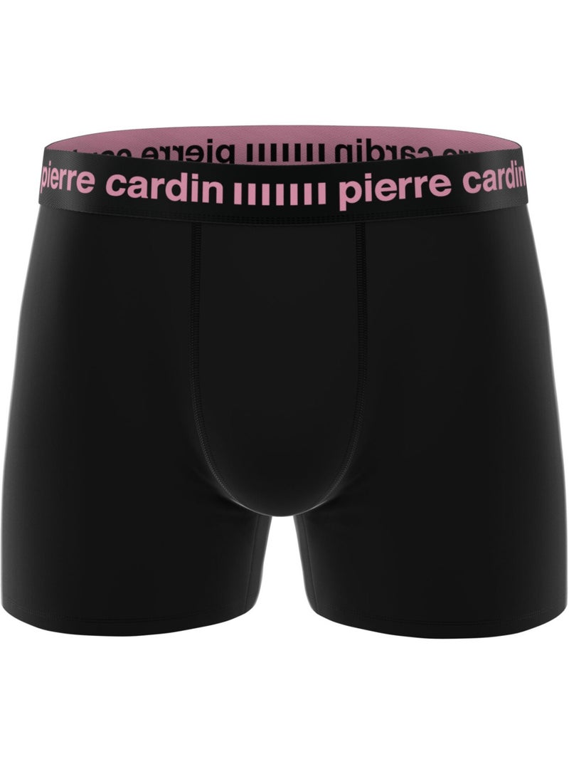 Lot de 4 boxers soft touch homme colorés modèle karl pierre cardin Rose - Kiabi