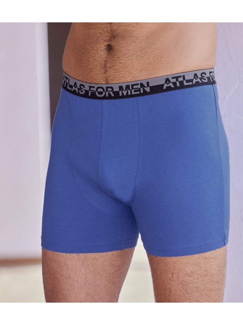 Lot de 4 Boxers Unis en Coton Stretch  - Atlas For Men - Kiabi