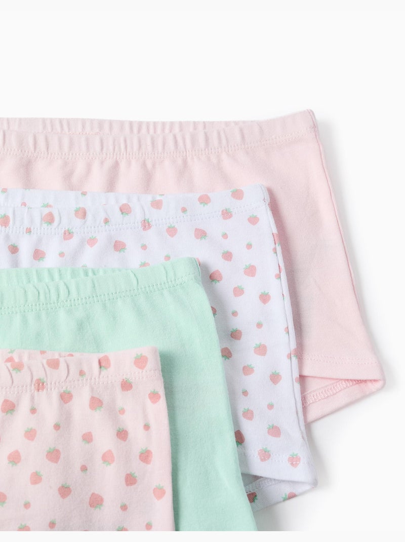 Lot de 4 boxers unis/à imprimés Rose/Vert - Kiabi
