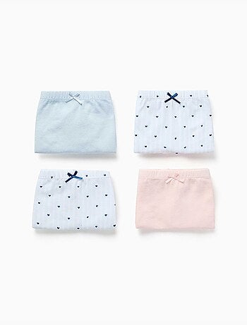 Lot de 4 boxers unis/imprimés en coton