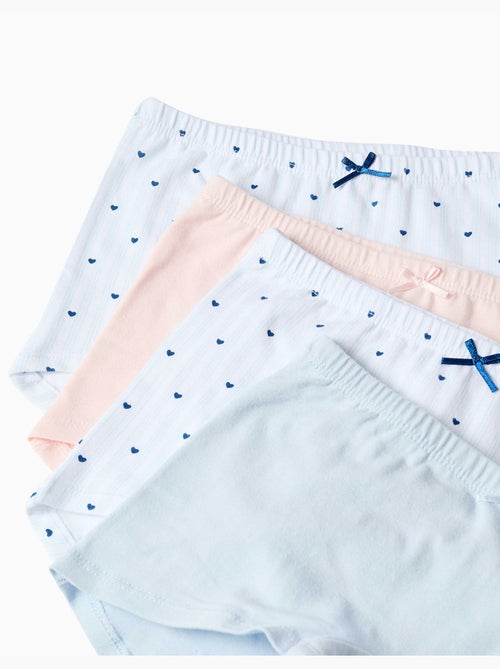 Lot de 4 boxers unis/imprimés en coton - Kiabi