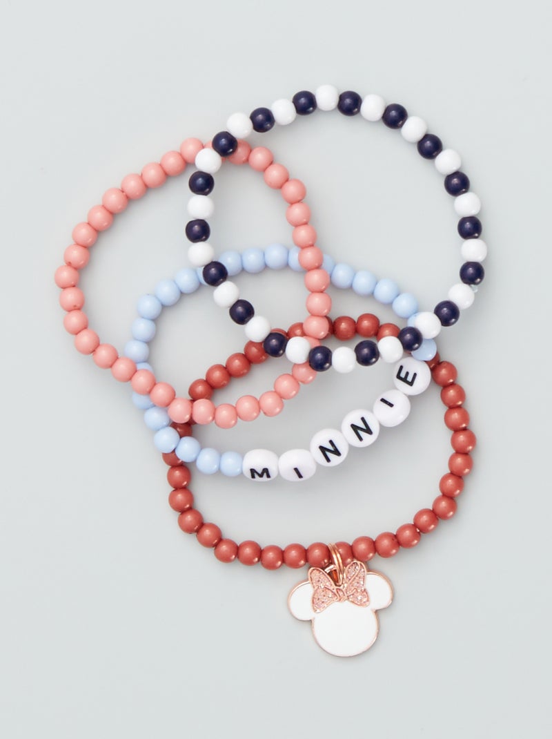 Lot de 4 bracelets à perles 'Minnie' 'Disney' Rose/Bleu - Kiabi