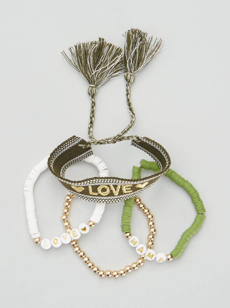 Lot de 4 bracelets Jaune - Kiabi