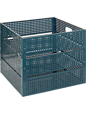 Lot de 4 caisses de rangement en acier ajouré AZAE