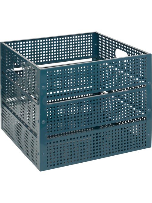 Lot de 4 caisses de rangement en acier ajouré AZAE - Kiabi