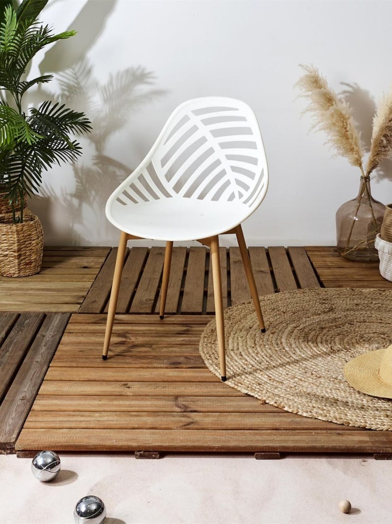 Lot de 4 chaises avec dossier ajouré ALAMEDA Blanc - Kiabi