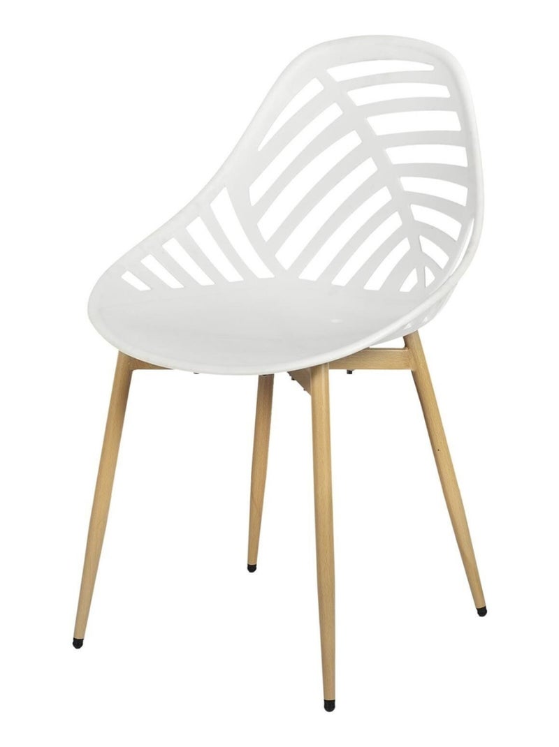 Lot de 4 chaises avec dossier ajouré ALAMEDA Blanc - Kiabi