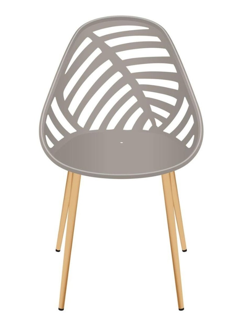 Lot de 4 chaises avec dossier ajouré ALAMEDA Taupe - Kiabi
