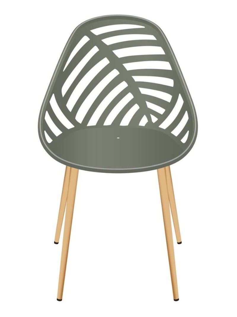 Lot de 4 chaises avec dossier ajouré ALAMEDA Vert - Kiabi