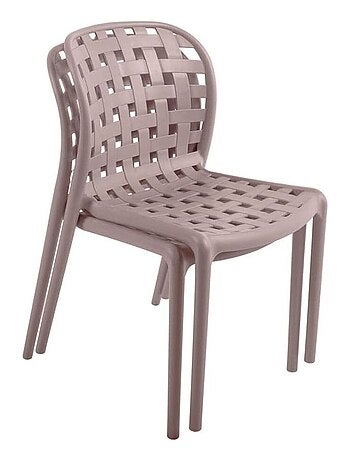 Lot de 4 chaises de jardin empilables effet tressé en polypropylène SIENNE