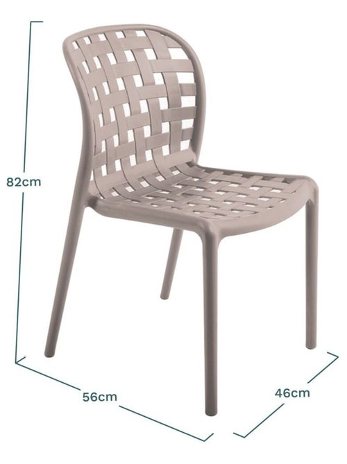 Lot de 4 chaises de jardin empilables effet tressé en polypropylène SIENNE - Kiabi
