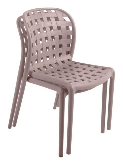 Lot de 4 chaises de jardin empilables effet tressé en polypropylène SIENNE - Kiabi