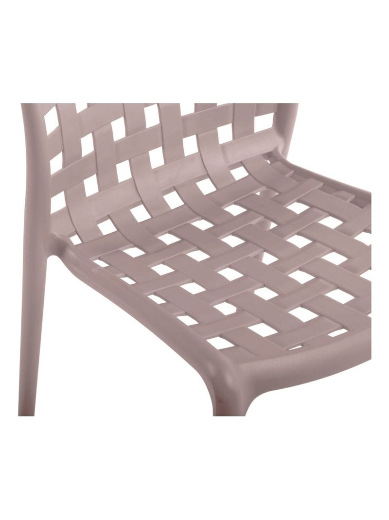 Lot de 4 chaises de jardin empilables effet tressé en polypropylène SIENNE Gris clair - Kiabi