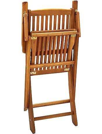 Lot de 4 chaises de jardin pliables en bois avec accoudoirs